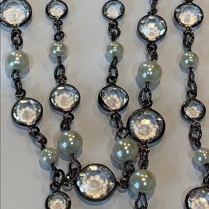 Extra long pearl crystal bead large clasp